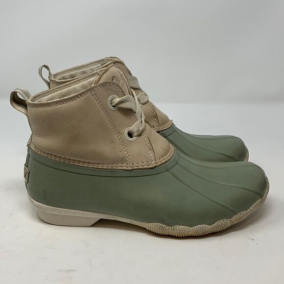 Women’s SPERRY Sage Green Duck Boot size 7.5 - Picture 1 of 9